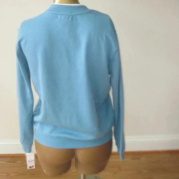 NWT Rebecca Malone Blue Owl Print Button-Up Top  M - Picture 3 of 5